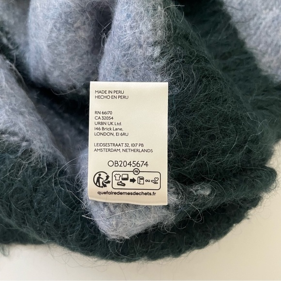 FREE PEOPLE Alpaca Wool Paris Sweater / Forest Cloud Combo Size M - Picture 10 of 12